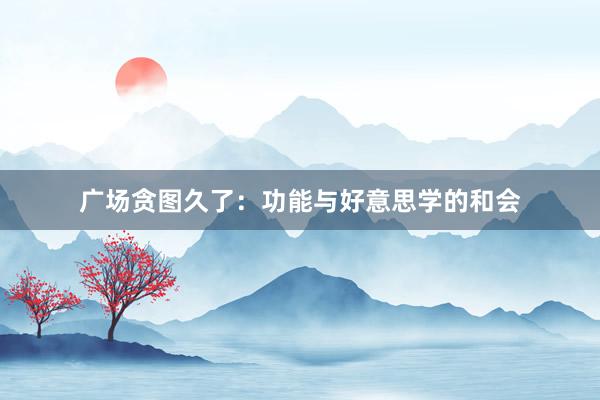 广场贪图久了：功能与好意思学的和会